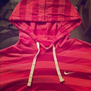 Pink striped Nike shirt hoodie